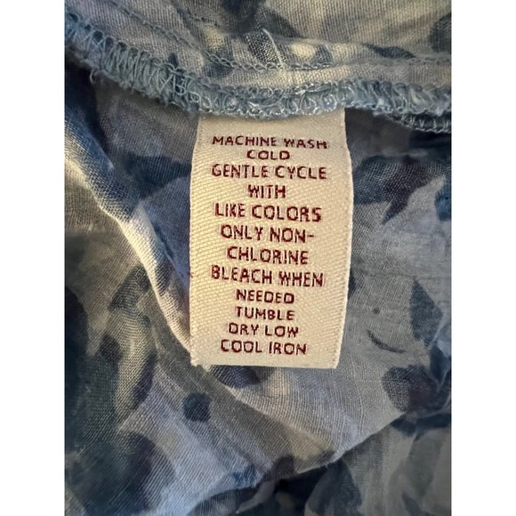 JM collection women’s blouse XL Blue button up 3/4 sleeve V neck - Picture 13 of 13